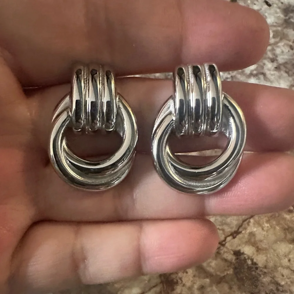 NEW Anthropologie Silver Mini Knot Earrings